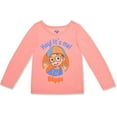 thumbnail image 3 of Blippi Girl’s Long Sleeve T-Shirt and Legging Pants Set for Toddlers and Big Kids – Orange/Blue, 3 of 4