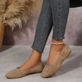 thumbnail image 5 of Fengqque Women's Pointy Toe Loafer Flat Comfortable Work Shoes Cute Penny Loafer Slip On Ballet Flat Khaki 6(37), 5 of 7