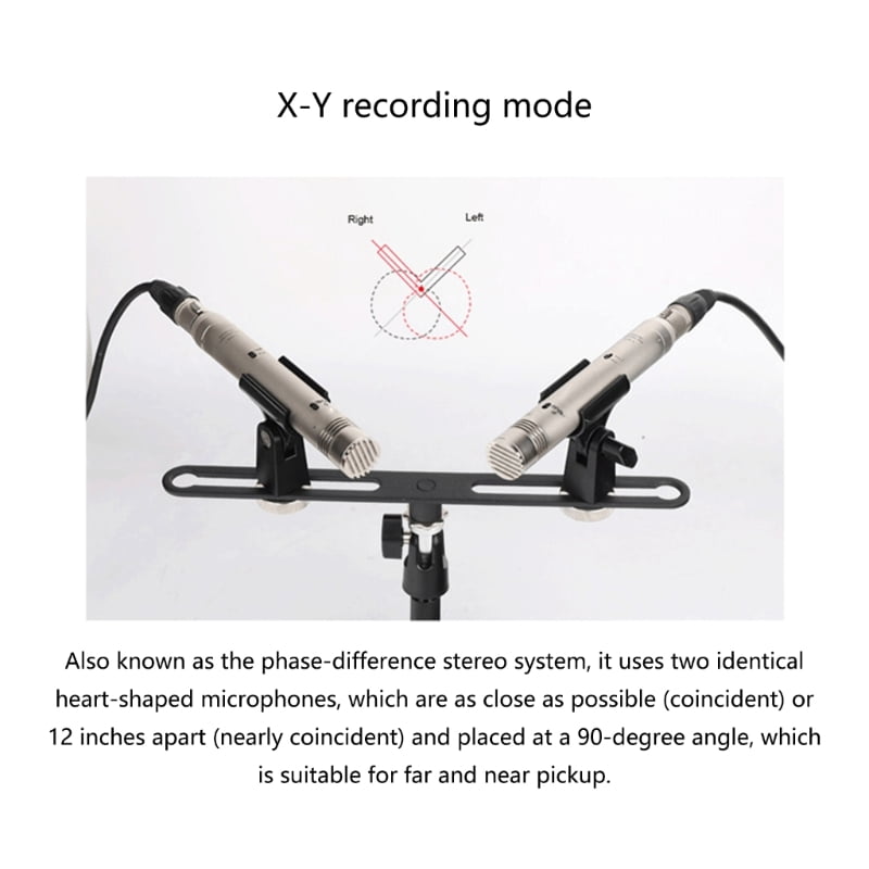 Double Mic Mount Rods with 5/8'' Thread for Most Microphone Stands Boom Arm
