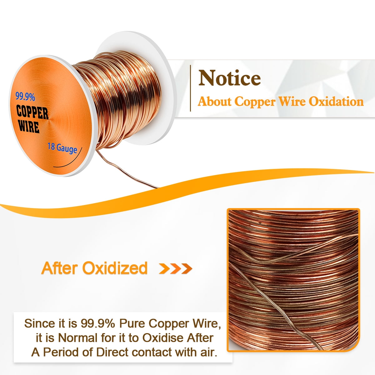 UCINNOVATE 20 Gauge Copper Wire, 20AWG 230FT Soft Pure Copper Wire for Jewelry Making, 0.8mm Diameter Craftwire Jewelry Wire