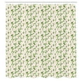 thumbnail image 3 of Ambesonne Floral Shower Curtain, Pastel Simple Rose Flowers, 69"Wx70"L, Fern Green Ivory, 3 of 5