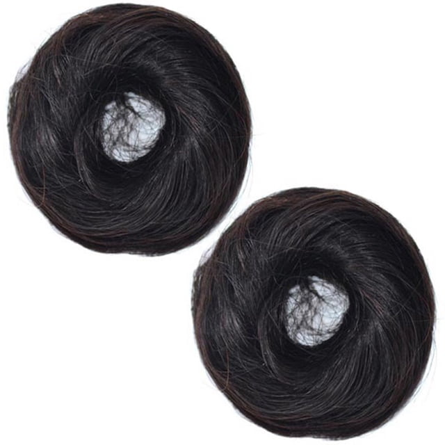 BRIGHTFUFU 2 piezas de coleteros para el cabello, extensiones de moño, coleteros, extensiones de moño