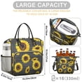 thumbnail image 2 of Wildflower & Sunflower Design Lunch Tote - Large Waterproof Cooler Bag with Reinforced Base, 2 of 6
