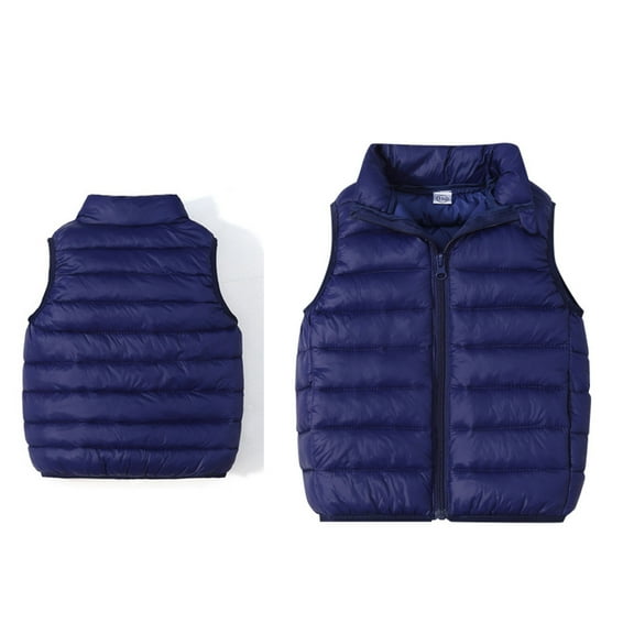 Kids Puffer Vest Boys Vest Stand Collar Lightweight Zip Up Cute Jackets with Sleeveless Girls' Fashion 3-4 Years
