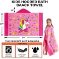 thumbnail image 4 of Kids Bath Unicorn Towels, Kids Towel Girls Hooded Beach,Bathroom,Pool Swim Towels Large Size Ultra Absorbent Cute Cartoon Animal Full Vitality 100% Wearable Wrap for Child, 4 of 4