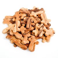 100 Small Olive Wood Pocket / Holding Crosses