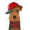 thumbnail image 2 of Fab Funky 26x32 Gold Ornate Wood Framed with Double Matting Museum Art Print Titled - Airedale and Baseball Cap, 2 of 4
