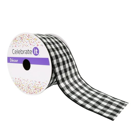 UPC: 0191518421026 | 2.5 Wired Gingham Ribbon by Celebrate It™