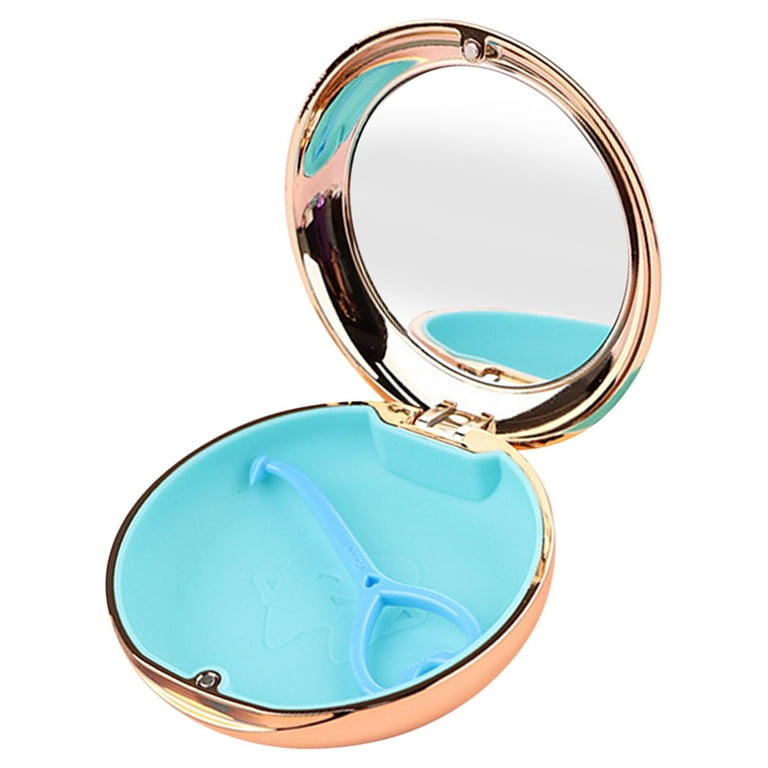 Compact Retainer Case with Mirror, Mouth Guard Case , Waterproof, Dustproof, Storage Container with Aligner Remover Tool , Champagne Gold, Men's, Size