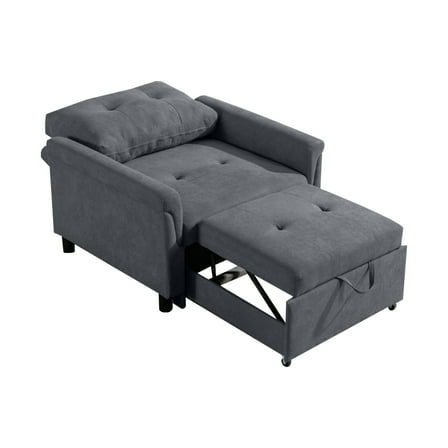 Benjara BM286650 36 in. Convertible Armchair with Padded Seats & Back - Modern - Dark Gray