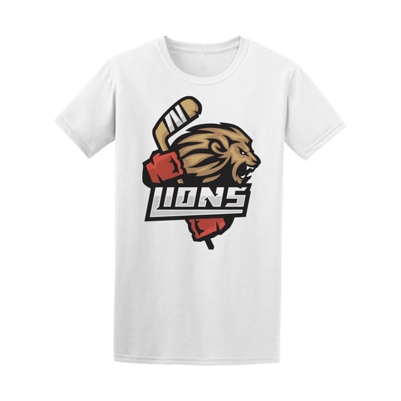 Hockey Emblem Ferocious Lion Tee Men's -Image by Shutterstock