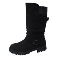 thumbnail image 2 of Willtoo Women's Winter Warm Wide Width Suede Boots Lace-up Pull On Fashion Casual Slouchy Booties Classic Platform Non-Slip Comfortable Mid Calf Shoes, 2 of 3
