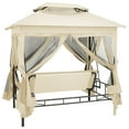 thumbnail image 2 of vidaXL Chaise Balançoire Gazebo Crème Blanc, 2 of 4