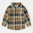 thumbnail image 4 of Boys' Long Sleeve Oxford Dress Shirts Kids and Toddlers Casual Button Up Collared Shirt Blouses for 6M-8T, 12-18 Months Brown, 4 of 7
