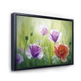 thumbnail image 3 of Blossoming Red and Purple Poppies In The Morning II 40 in x 30 in Framed Painting Canvas Art Print, by Designart, 3 of 5