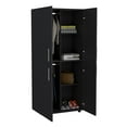thumbnail image 6 of Xukmct 4 Doors Clothes Storage Cabinet with 6 Shelves and 2 Hanging, 70" Tall Armoire for Bedroom, Living Room, Black, 6 of 7