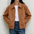 thumbnail image 7 of cocolona Fall Jackets for Women Casual Long Sleeve Zipper Outerwear Zipper Solid Color Loose Tops, 7 of 7