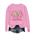 thumbnail image 6 of Wancir Womens' Christmas Sweatshirt Merry and Bright Shirts Plaid Christmas Trees Graphic Pullover Long Sleeve Tops, 6 of 7