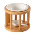 thumbnail image 2 of Abbracc Rustic Bamboo Essential Oil Burner Diffuser Table Centerpiece Gift Wood Tealight, 2 of 9