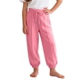 thumbnail image 3 of Afuyipoi Girls Active Sweatpants Lightweight Cute Fashion Sporty Jogger Pants with Pockets Size 12 Months-11 Years Pink Size 10, 3 of 10