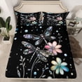 thumbnail image 2 of jejeloiu Boho Dragonfly Bed Sheets,Cute Daisy Blossom King Sheets For Girls Women 4-Piece, 2 of 7