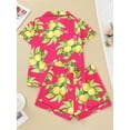thumbnail image 4 of ATAIKU S-XXL Womens Pajamas Set Lemon Print Short Sleeve Button Down Sleepwear Top and Shorts 2 Piece Pjs Lounge Set, 4 of 9