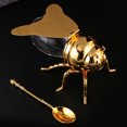 thumbnail image 3 of Honey Jar, Bee Shaped Glass Honey Pot Exquisite Decorative Bee Figurine Honey Dispenser Kitchen Spice Jar Honey Containers for Home Hotel Restaurant Store Honey Syrup Jam, 3 of 7