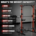 thumbnail image 2 of Mikolo Smith Machine Home Gym, 7-in-1 Multi-Function Squat Rack with Cable Crossover, 1000LBS Workout Station with Weight Bar, Smith Bar, Weight Bench and 230lb Weight Plates, 2 of 12