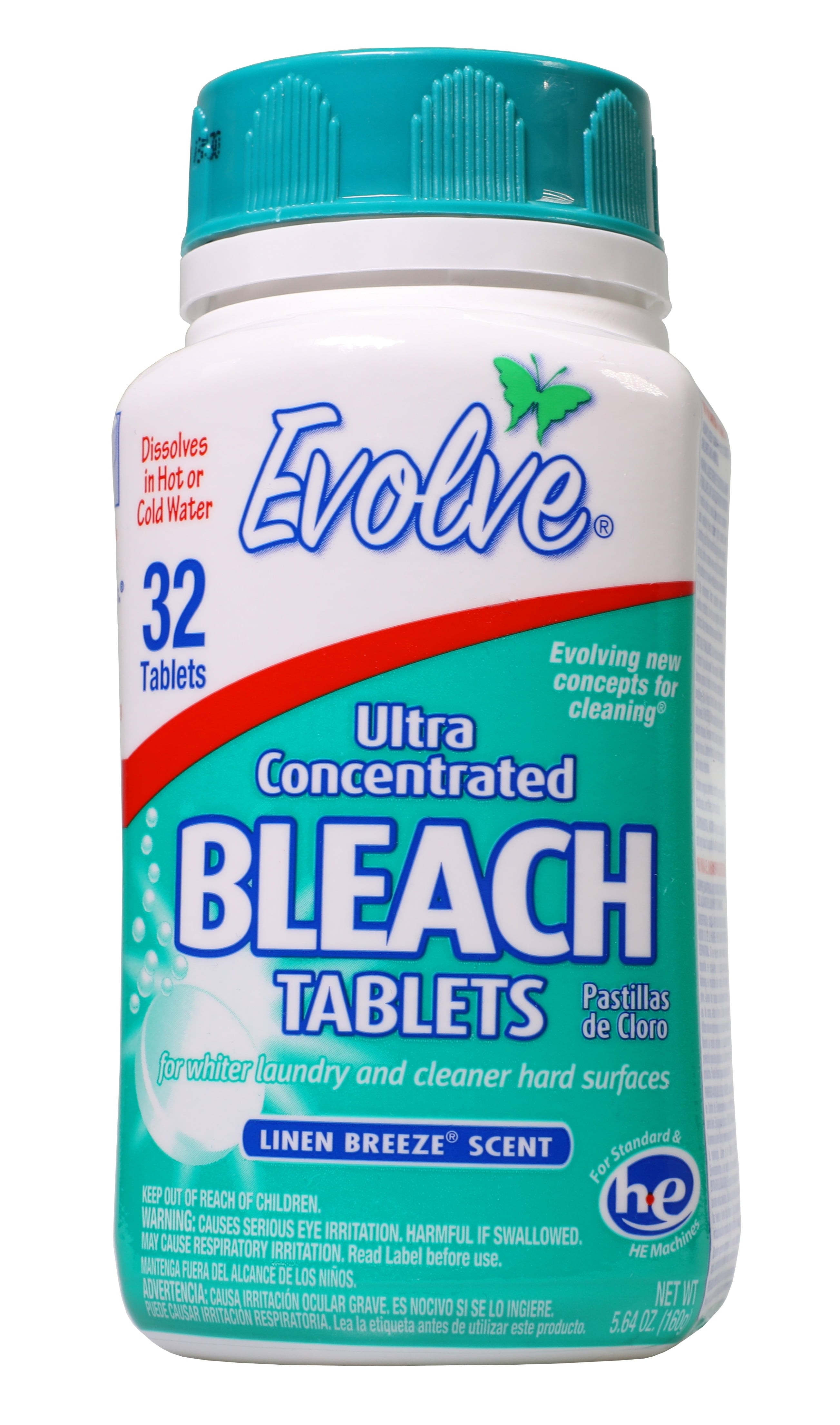 Evolve Ultra Concentrated Bleach Tablets, Linen Breeze Scent, 32 ct