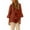 Red, variant on Women's 3/4 Sleeve Blouses Dressy Casual Ruffled Trim Tops Loose Fit Cotton Linen Shirts Plus Size Solid Color Blouse Fashion Clothes