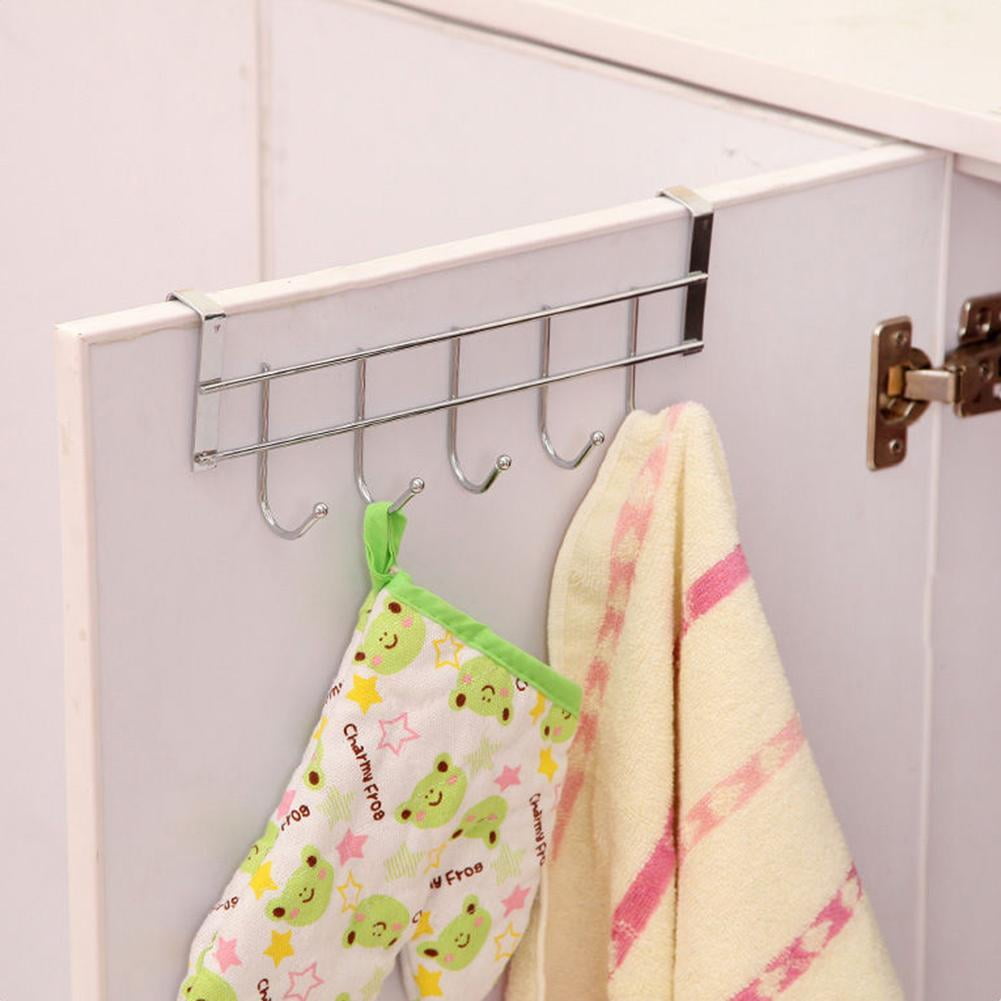 Bathroom Door Keys Rack Clothes Hanger Over-The-Door Hook Towel Holder 