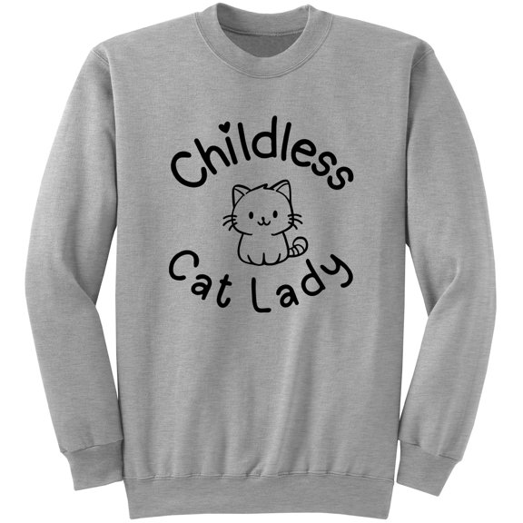 Childless Cat Lady Fleece Sweatshirt Sweater Top for Women