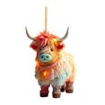 thumbnail image 1 of Christmas Cow Ornament Xmas Tree Cartoon Highland Cow Hanging Decorations 2D Flat Acrylic Pendant for Car Rearview Mirror Tree Decor, 1 of 8