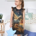thumbnail image 4 of Fotbe Starry Sky White Horse Vestido de Dormir para Niñas de 3 a 10 Años, Mangas Cortas, Estilo Princesa, Pijama Camisón con Mangas Voladas-XX-Large, 4 of 6