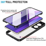 CCSamll for Xiaomi Redmi Note 13 Pro+ Plus 5G Clear Case with Screen Protector, Full Body Protective Soft TPU Rugged Bumper Slim Case Shockproof Phone Cover for Redmi Note 13 Pro Plus 5G QC Pink