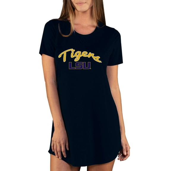 Women's Concepts Sport Black LSU Tigers Marathon Nightshirt