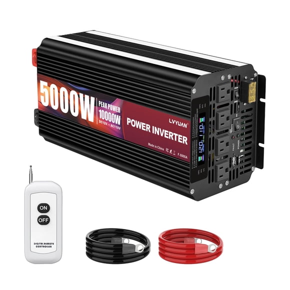 Inversor de corriente LVYUAN 5000W 12V a 110V/120V con 4 salidas AC