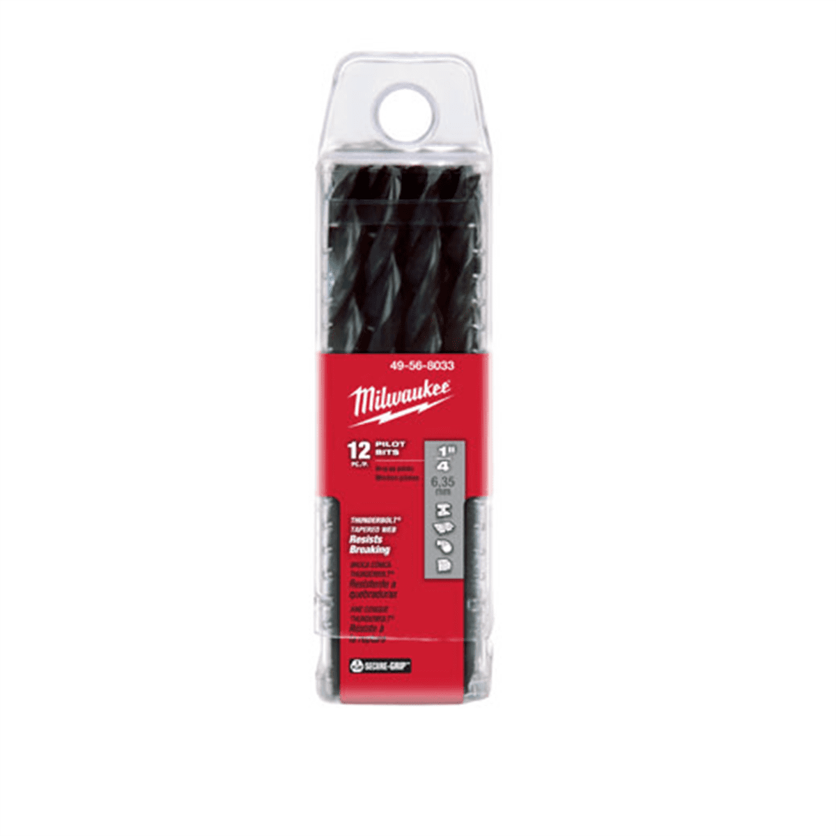 Milwaukee Tool High Speed Steel Pilot Bit 1/4" x 4" - 12 PK