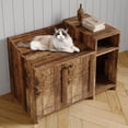 thumbnail image 2 of Yiwa Meuble Moderne pour Litière de Chat, Maisonnette Intérieure Cachée pour Chat avec Doubles Portes, Tablette Spacieuse et Table d'Appoint en Bois pour Chambre Ou Salon, 2 of 9