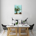 thumbnail image 7 of Soothing Blues Modern Canvas Painting of Daisy in Indian Vase for Bathroom Decor, 12x16 Inches, 7 of 7