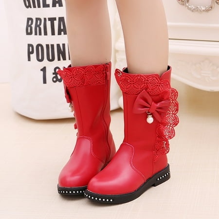 

Hunpta Kids Boots Knee Kids For Girls Princess Lace Shoes Fashion Boots Boots Bowkont Baby Baby Shoes