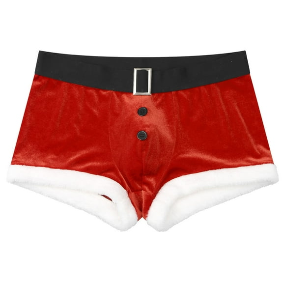 Aislor Men's Santa Claus Christmas Boxer Shorts Trunks Funny Xmas Holiday Underwear Red M