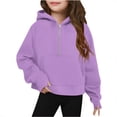 thumbnail image 2 of Rvasteizo Girls Hooded Hoodie Fall Winter Long Sleeve Zip Up Solid Sweatshirts ,7T, 2 of 4