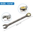 thumbnail image 2 of Uxcell 13/16" Ratcheting Combination Wrench SAE 90 Teeth 12 PT Ratchet Spanner, 2 of 7