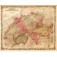 thumbnail image 2 of Vintage Maps 24x20 Gold Ornate Wood Framed with Double Matting Museum Art Print Titled - Switzerland 1862, 2 of 4