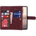 thumbnail image 5 of Google Pixel 6 Phone Case Wallet for Women Men with Crossbody Strap Lanyard,Google Pixel 6 Wallet Case with Card Holer,Zipper Pocket PU Leather Phone Case for Pixel 6, 6.4 Inch, Burgundy, 5 of 18