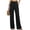 Black #011, variant on Linen Pants Women Summer Flowy Drawstring High Waisted Wide Leg Boho Palazzo Pants with Pockets, S