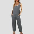 thumbnail image 2 of Women's Summer Knitted Sleeveless Jumpsuit Casual Wear Comfortable Stretchy Work Outfit Fashionable Trendy Romper, 2 of 2