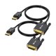 thumbnail image 1 of wonima11 Displayport to DVI Cable 6 Feet/1.83M 2-Pack, Display Port(DP) to DVI-d Male to Male Adapter Cable Compatible with PC, Laptop, HDTV, Projector, Monitor, More- Gold-Plated, 1 of 1