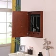 thumbnail image 4 of Proman Products Venice Wall Mount Jewelry Armoire, Jewelry Cabinet, Jewelry Storage WM17230 with Photo Frame, Mirror, Drawers, 16"W x 23"H x 4.75"D, Dark Mahogany, 4 of 7